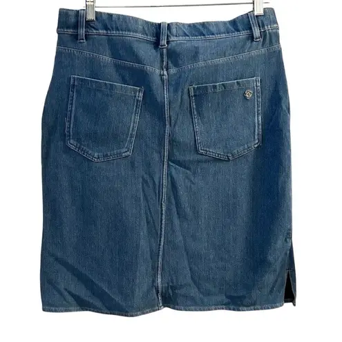 Susan Graver Women's A-Line Denim Skirt Blue Size 12 Casual Knee Length