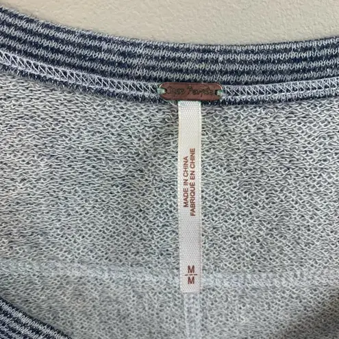 Free People  Lacey Love Navy Striped Sweatshirt