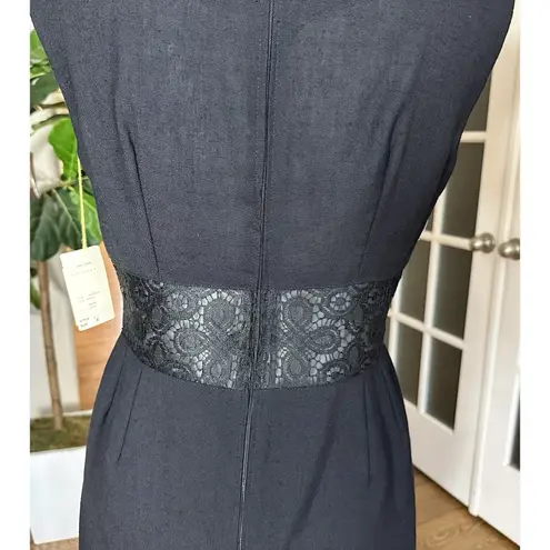 NWT Howard Wolf Black Sheath Dress Sz 8 Lace Waist Vintage Made USA Elegant