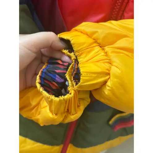 Farm Rio Cerrado Sky Reversible Puffer Jacket Black & White Rainbow Size S