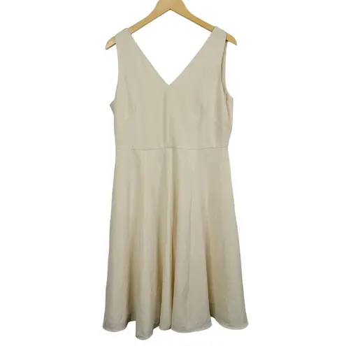 Gal Meets Glam  Kendra Cream‎ Sleeveless Fit N Flare Dress Size 8 FLAWED