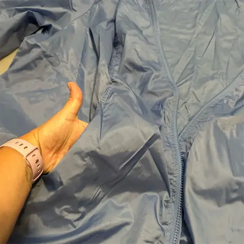 Woman Within 3XL Blue Windbreaker Jacket Plus Size Mid-Length Casual