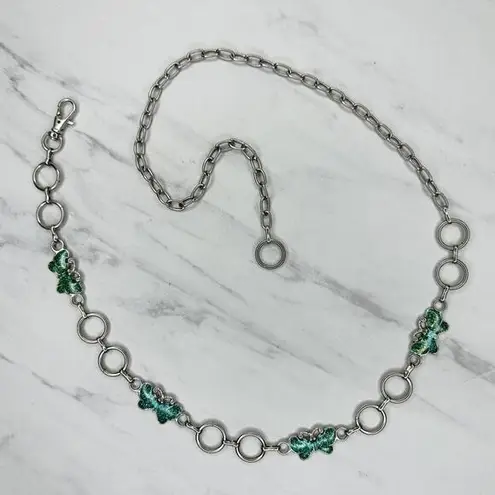 Silver Chain Belt Glitter Butterfly Y2K Size Extra Small (XS) Small (S) ✨