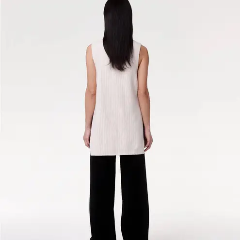 Another Tomororw cashmere MOCK NECK SLEEVELESS SWEATER White Size XL