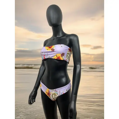 Zaful Floral Bikini Set - Mauve, Size 6