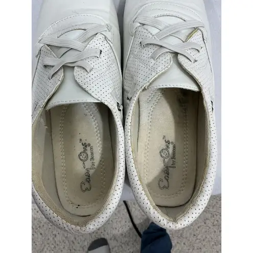 Womans Easy Ones By Beacon White Leather Slip On Shoes Size 9 W