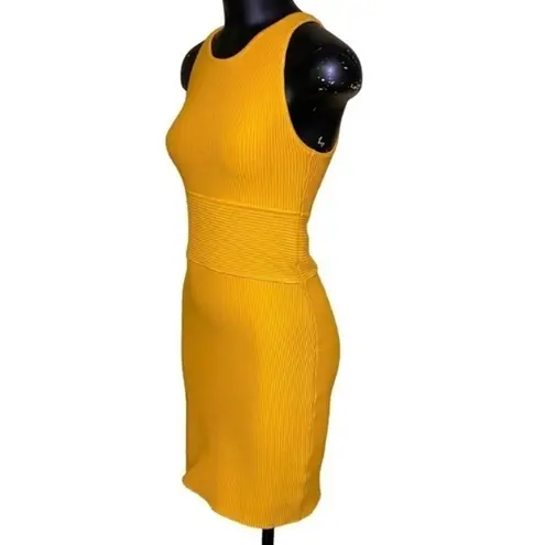 House of Harlow NEW Yellow Rib-knit Body-con Dress Size Small