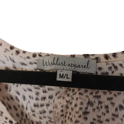 Wishlist  Apparel Size M/L Medium Large Animal Print Purple Long Sleeve Blouse