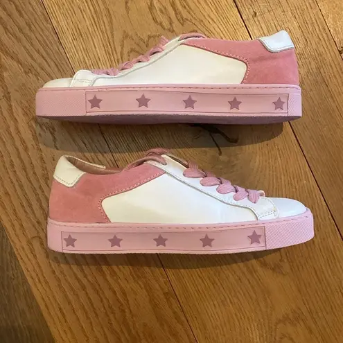 Matchboots ‘Rose Passion’ white leather pink suede lace up sneaker size 5
