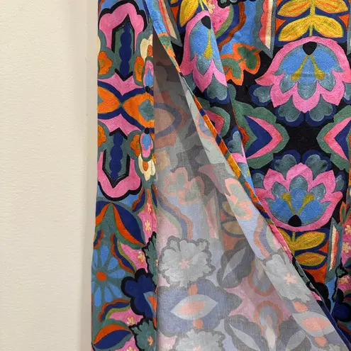 Marine layer Ryan Midi Slip Skirt in Telavvera Multicolor Floral Geometric Print