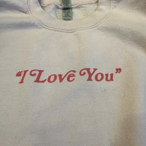 Gildan “I Love You” Taylor Swift Lyrics Pale Pink Crewneck