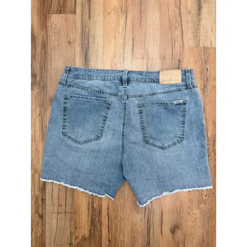 Seven7 Denim Cutoff Jean Shorts Light Wash Raw Hem Women's Size 14 NWOT