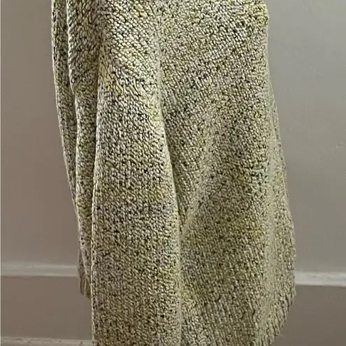 COS yellow marled cotton blend crewneck long sleeve sweater, size S minimalist