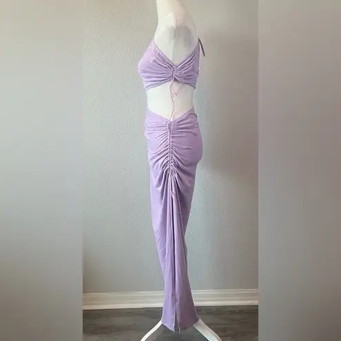 Day & Night Asymmetric Ruched Cut Out Dress Lavender Estimated Size Small - Image 3