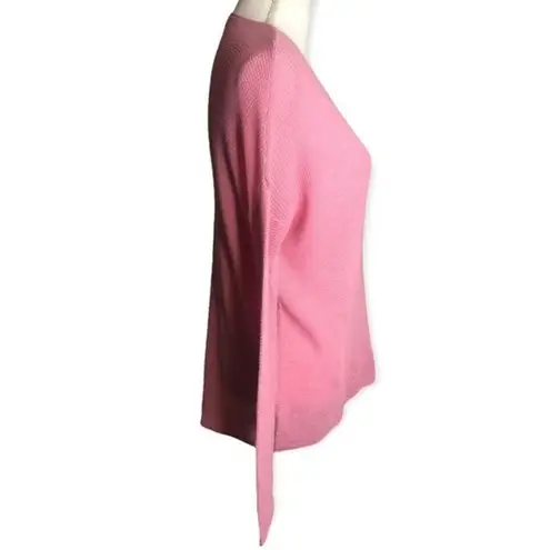 BP . Pink Loose Knit Scoop Neck Long Sleeve Pullover Sweater