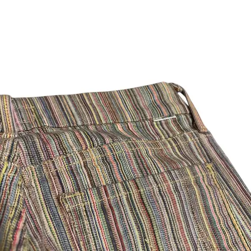 Mother The Looker Crop High Meadow Stripe Skinny Jeans Pants Stripe Size 25 Blue