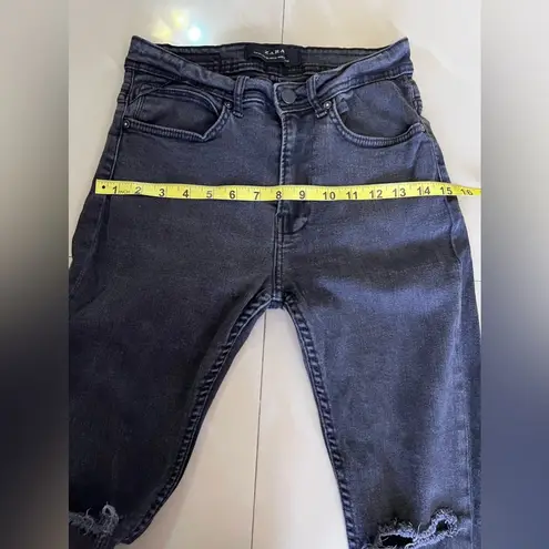 ZARA  Black Wash Distressed High Rise Skinny Denim Jeans 30 Made In Pakistán