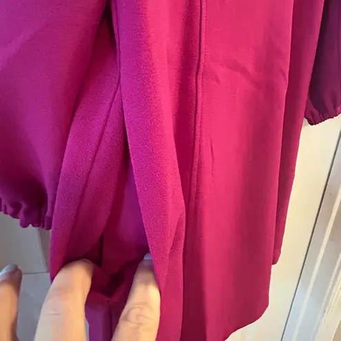 Eliza J Magenta Pink Long Sleeve A-Line Dress Size 8 with Pockets