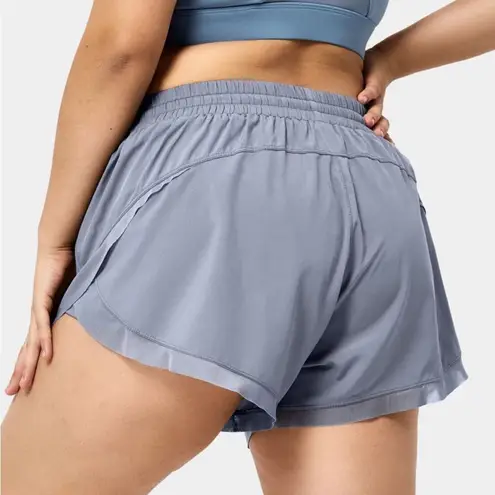 Halara NWT  Drawstring Contrast Mesh 2-in-1 Plus Size Shorts Faded Denim