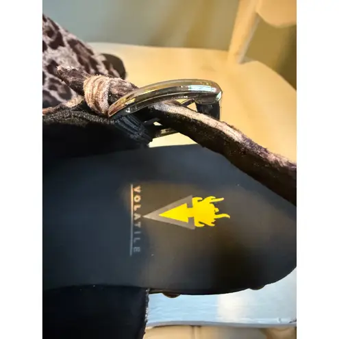 Volatile 6 Leopard Studded Wedge Platform Sandals boho Y2K whimsi anial cheetah Black