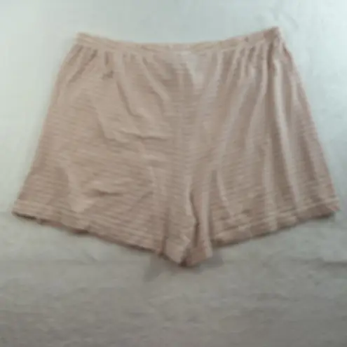 HANNA ANDERSSON Women's XL Pajama Set Short Sleeve Shorts in HannaSoft Striped Pink