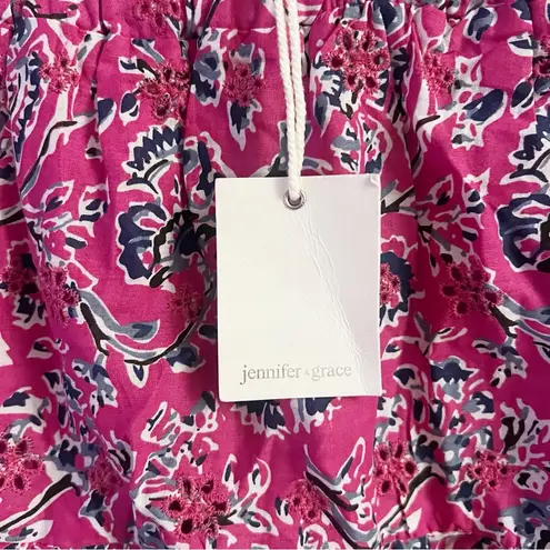 Jennifer & Grace Raspberry Print Skater Skirt Mini Length NEW Size Large Pink