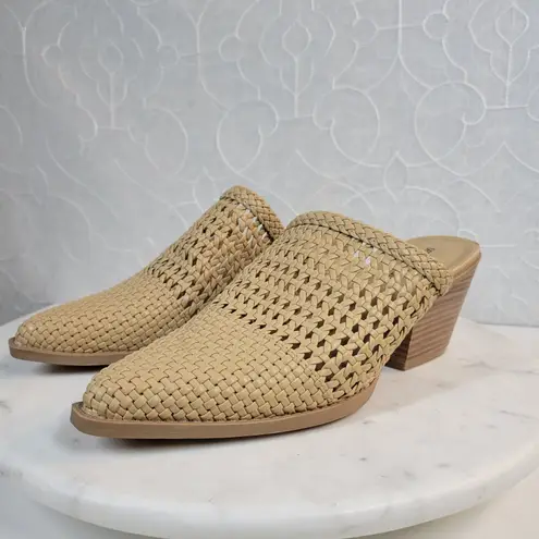 Seven Dials Womens Mule Heels 8 Brown Cognac Woven Quinton Pointed Toe Clogs