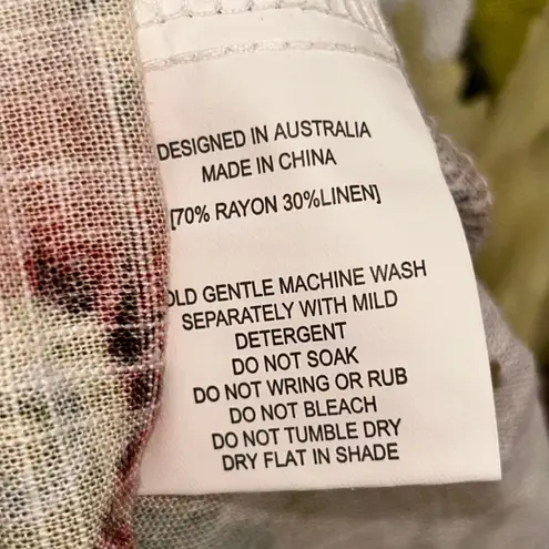 Paper Heart New, Floral Print Linen Blend Sleeveless Maxi Dress Size S