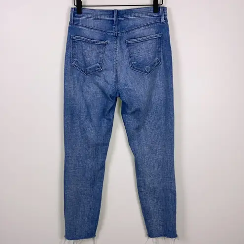 L'Agence El Matador French Slim Denim Jeans Light Wash Raw Hems Women’s Size 25