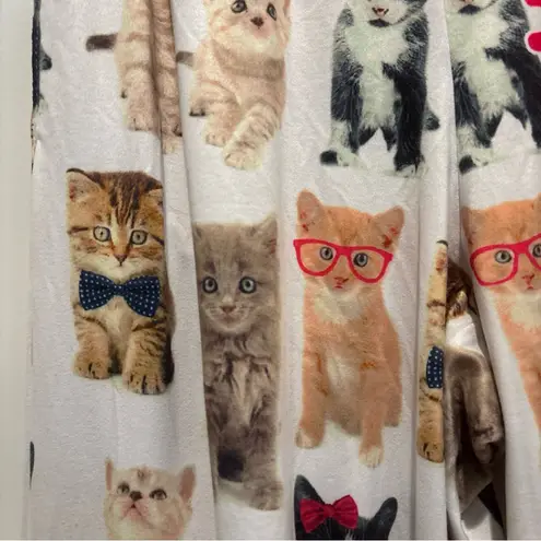 BRiEF INSANITY SMALL KITTY CAT PJ BOTTOMS LOUNGERS CHECK MEOWT DRAWSTRING PKTS White - Image 8