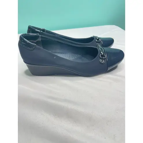 Dressbarn Patent Leather Flats with Buckle Accent S