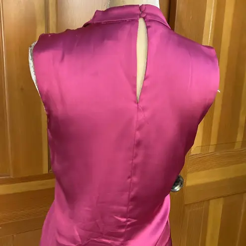 Rachel Zoe NWOT,  Satin magenta cowl neck sleeveless top. Size Small