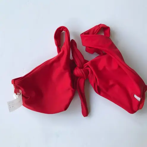 Zaful  Red Bikini Top Small Size 4 Front Ties EUC