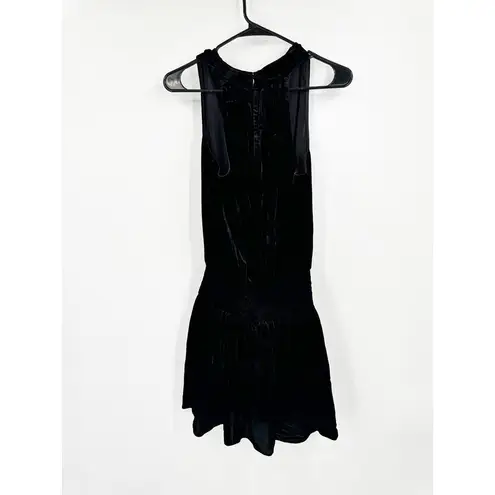 Ramy Brook Jerry Black Velvet Short Mini Dress