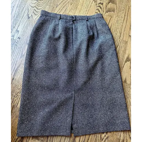 Pendleton Vtg 90s Womens 8 Wool Blend Black White Tweed Pocket Pencil Skirt EUC