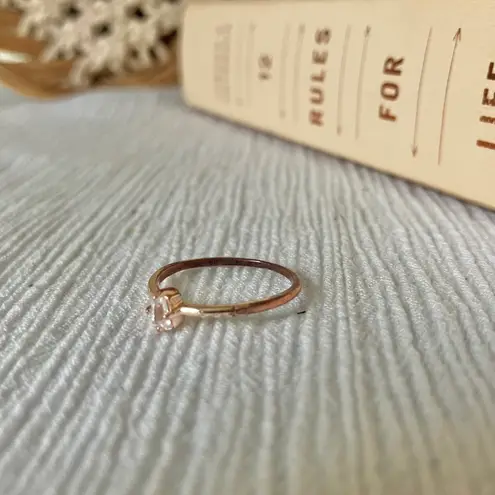 American Vintage Vintage “Autumn” Rosegold Coffin Baguette Raw Cut Ring Diamond Minimalist Jewelry