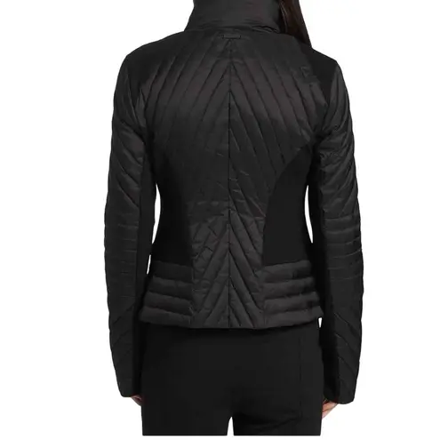 Blanc Noir Motion Panel Zip Puffer Jacket Black Hooded Size XS Mixed Media