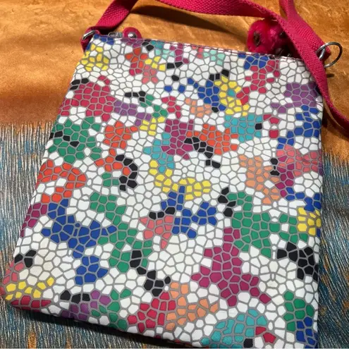Kipling  Keiko Anna Lucia Crossbody Bag Colorful Mosaic Gorilla Keychain - Image 8