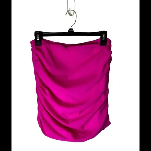 Jay Godfrey Hot Pink Silk Ruched Gathered Sides Mini Skirt Size 4