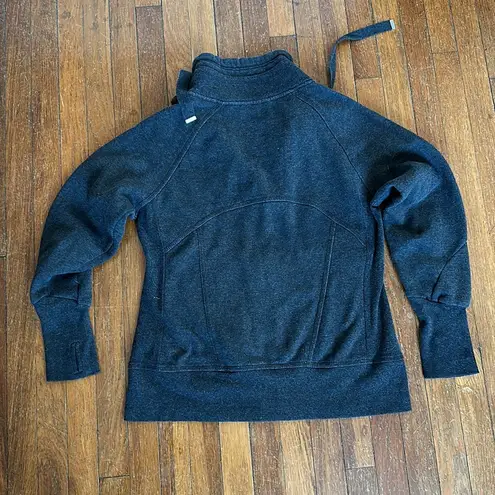 Mondetta Womens Charcoal Gray Zippered Sweatshirt, Medium