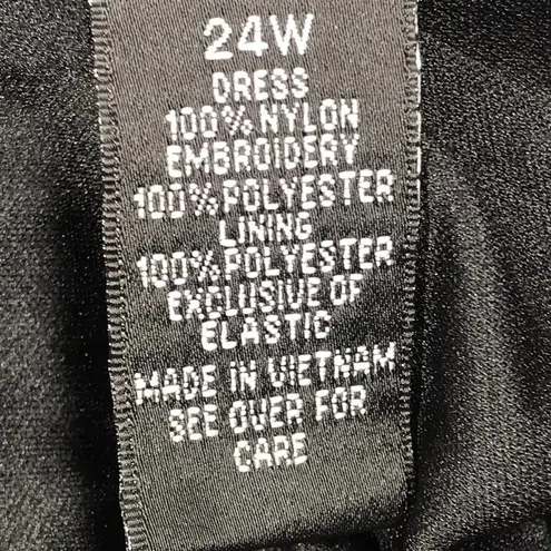 BCX Dress Black and Floral Spaghetti Strap Size 24W NWT