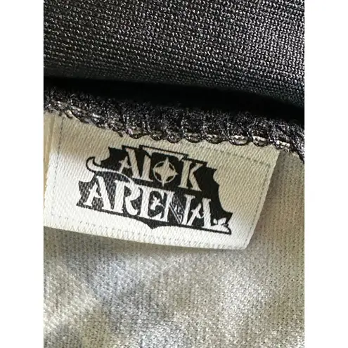 Graphic Print Corset Top Buckle Strap Sleeveless Party Clubwear Sexy Size S Black