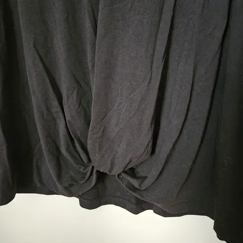 Time & Tru Black Sleeveless Tank Top Front Twist Knot Solid V