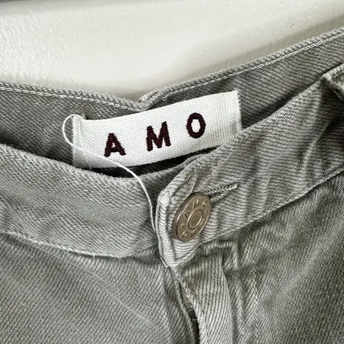 AMO Slouch Trouser in Gray Green Womens 28 Cropped Cotton Blend Jeans Pants