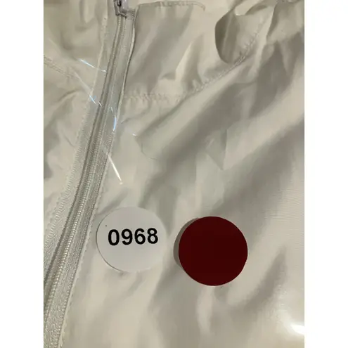 Coral Bay Women's Large White Mesh Jacket, Lightweight Zip Up, Elastic Waist