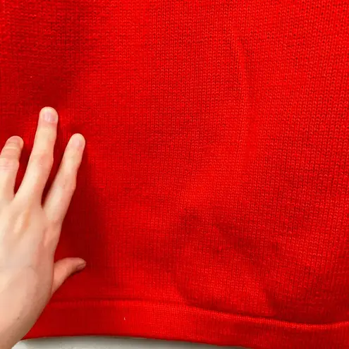 Vintage Outlander Womens S Red & White Floral Dot Sweater Dress FLAW Mod Holiday