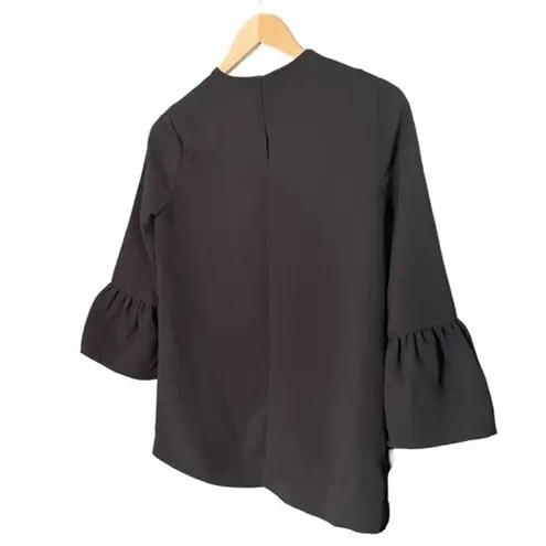 Madewell  Blouse Bell Sleeve Black Dressy Work Top Office Shirt Women’s Size XXS