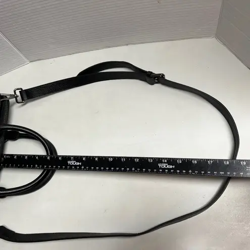 HESHE Women's Pebble Leather Shoulder Tote Bag Black 12X4.5X10 Silver Hardware