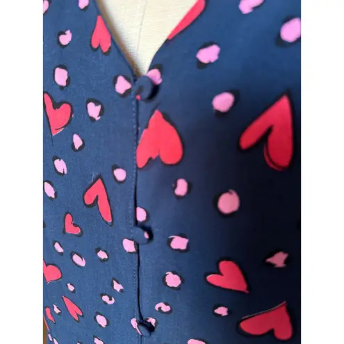 SugarHill Brighton Glenda Midi Dress in Navy, Heart Print Size 14 Blue