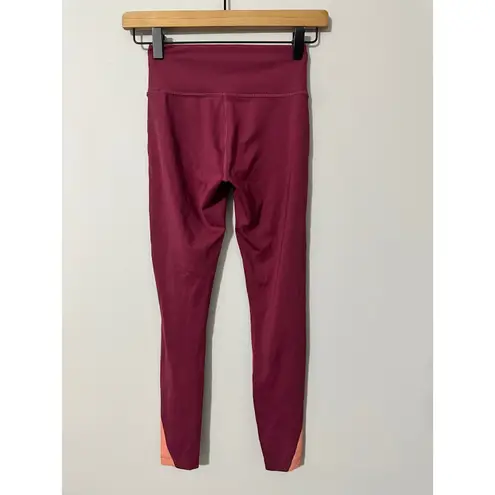 Peloton Maroon Burgundy High Rise Leggings Ankle Length Activewear Size XSe